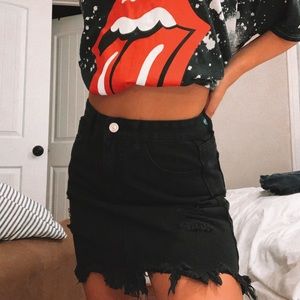 Black Jean Skirt